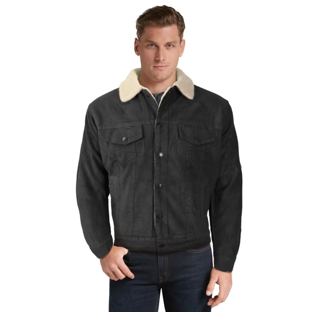 New w/ Tags Mens Thick Winter Fleeced Demin Button Jacket Multiple Sizes - Picture 2 of 3